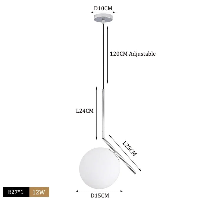 Afralia™ Glass Ball Pendant Lights LED Kitchen Living Room Suspension Luminaire