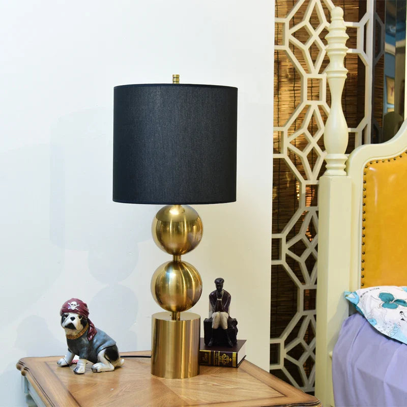 Afralia™ Luxury Golden Metal Table Lamp for Modern Bedroom and Villa Décor