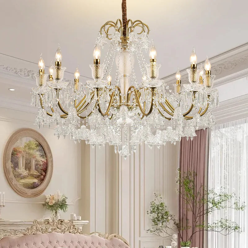 Afralia™ Black Gold Crystal Chandelier Pendant Light for Elegant Living Spaces