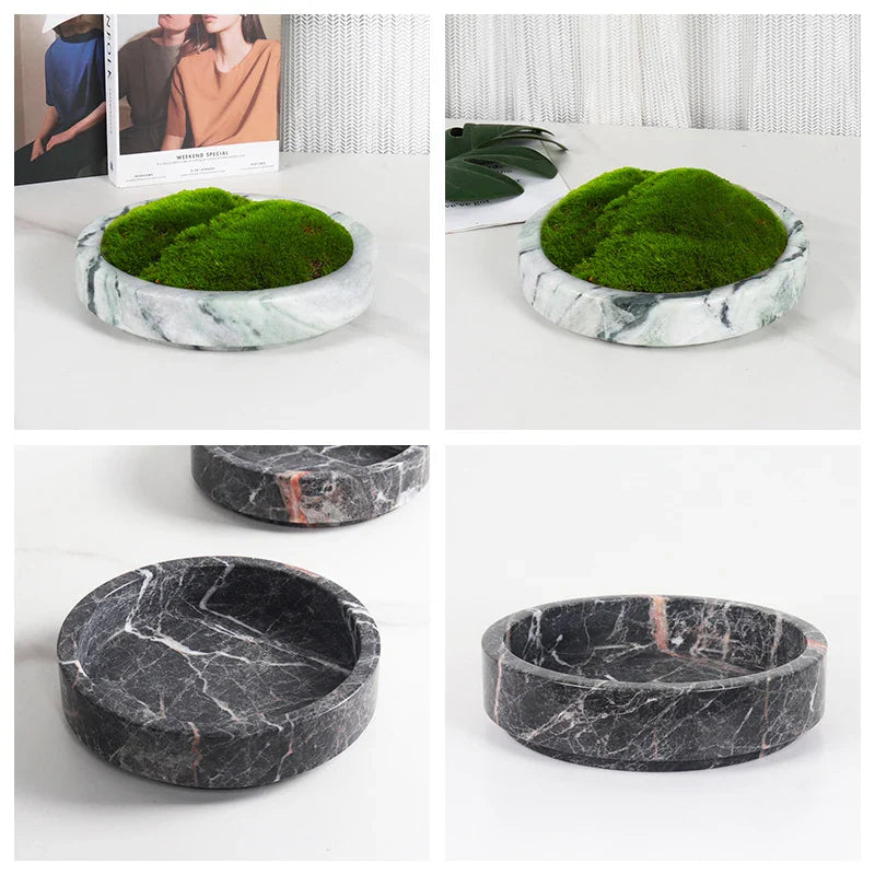 Afralia™ Marble Green Flower Pot - Luxury Stone Moss Simulation Planter Vase