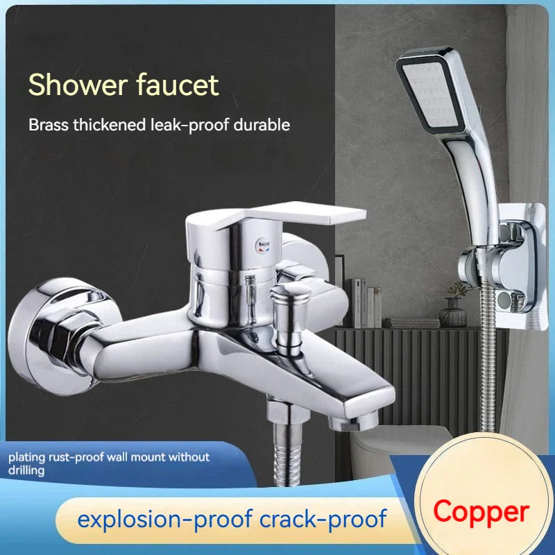 Afralia™ Triple Shower Faucet Mixer Set for Hot and Cold Water Bathing