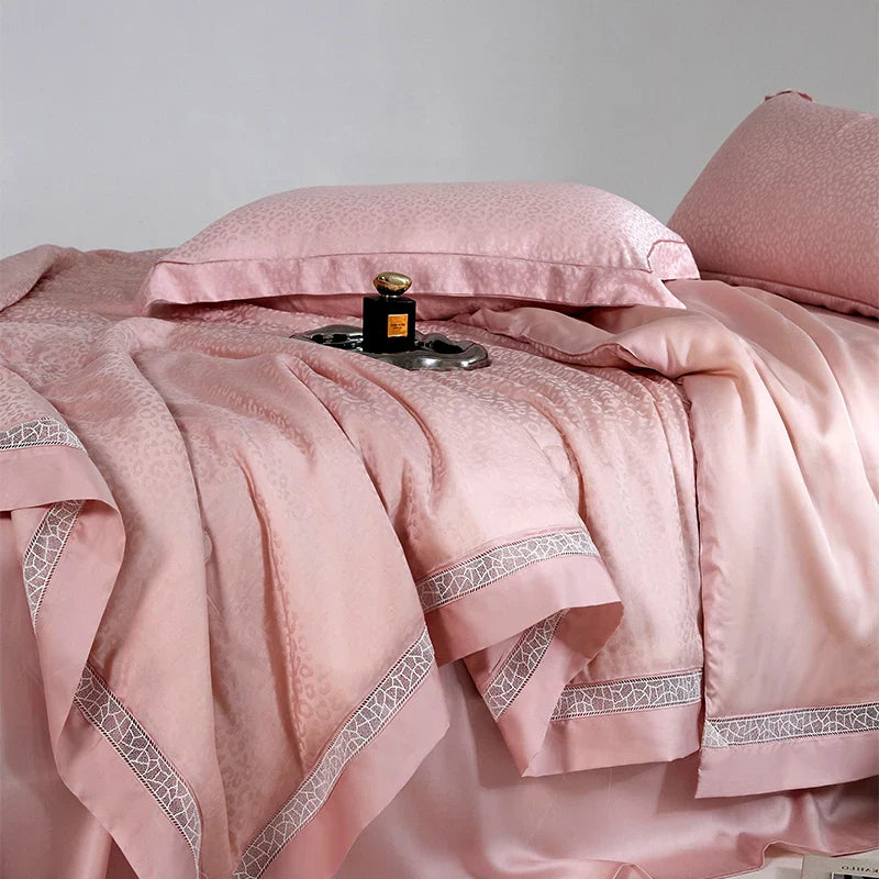 Afralia™ Leopard Jacquard Summer Quilt Bedding Set with Bed Sheet & Pillowcase