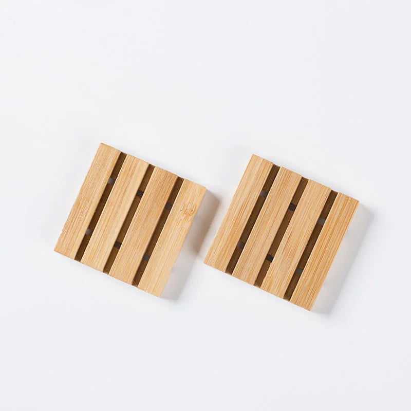 Bamboo soap dish for Essential oil soap by Afralia™ Drain rack for creative soap storage
