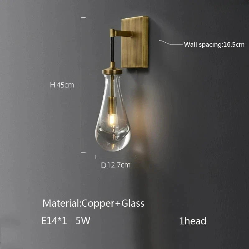 Afralia™ Waterdrop Glass Pendant Light: Modern LED, Lobby Accent for Home, Hotel, Staircase Decor