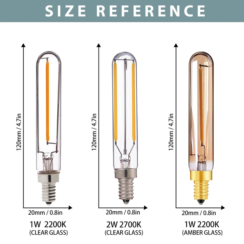 Afralia™ T20 Long Tubular LED Filament Bulbs Dimmable Retro Candelabra Edison Glass Bulb