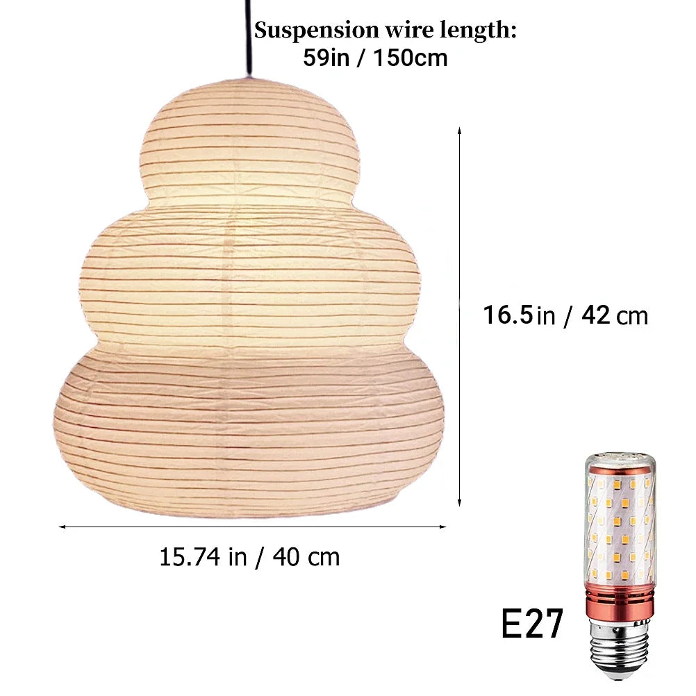 Afralia™ Wabi-sabi Rice Paper Pendant Lights Japanese Chandelier Home Decor Hanging Light