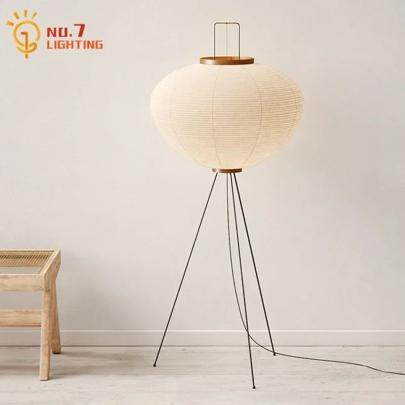 Afralia™ Wabi-sabi Rice Paper LED Floor Lamp for Home Decor and Lighting