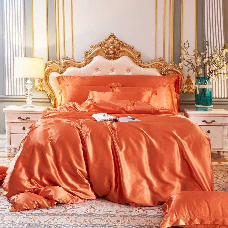 Afralia™ King Size Silk-Blend Duvet Cover Set with Pillowcases
