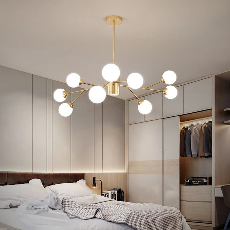 Afralia™ Black Chandelier: Luxury Glass Pendant Lights for Living Room, Bedroom, and Restaurant