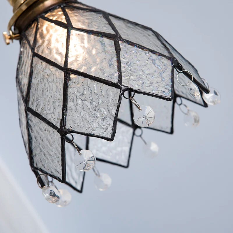 Afralia™ Glass LED Pendant Lights Copper Modern Hanging Lamp for Bedroom Dinning Room