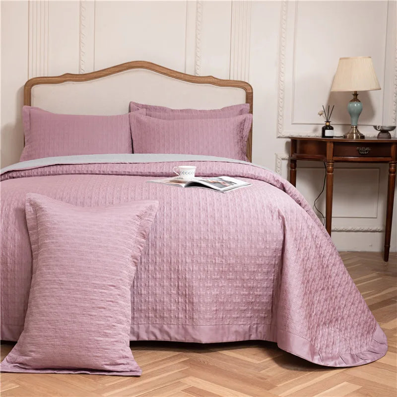 Afralia™ Egyptian Cotton Quilt Set, Reversible Bedspread, Luxe Coverlet, 3Pcs