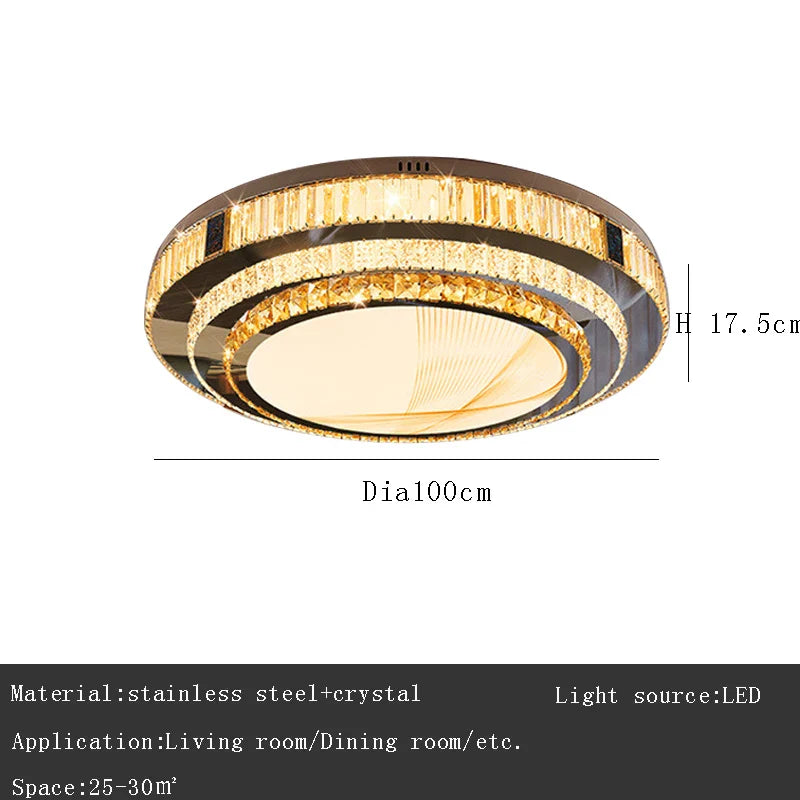 Afralia™ Gold Ceiling Lamp | Modern Rectangle Crystal Bedroom Living Room Light