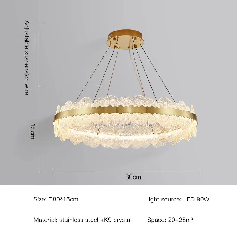 Crystal Starlight Chandelier by Afralia™ - Elegant Stainless Steel Pendant Light for Living Room & Kitchen