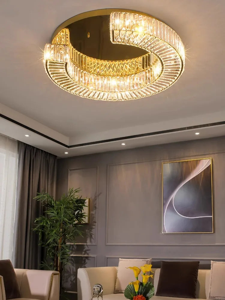 Afralia™ Crystal Ceiling Lamp: Luxury Décor for Living Room & Bedroom