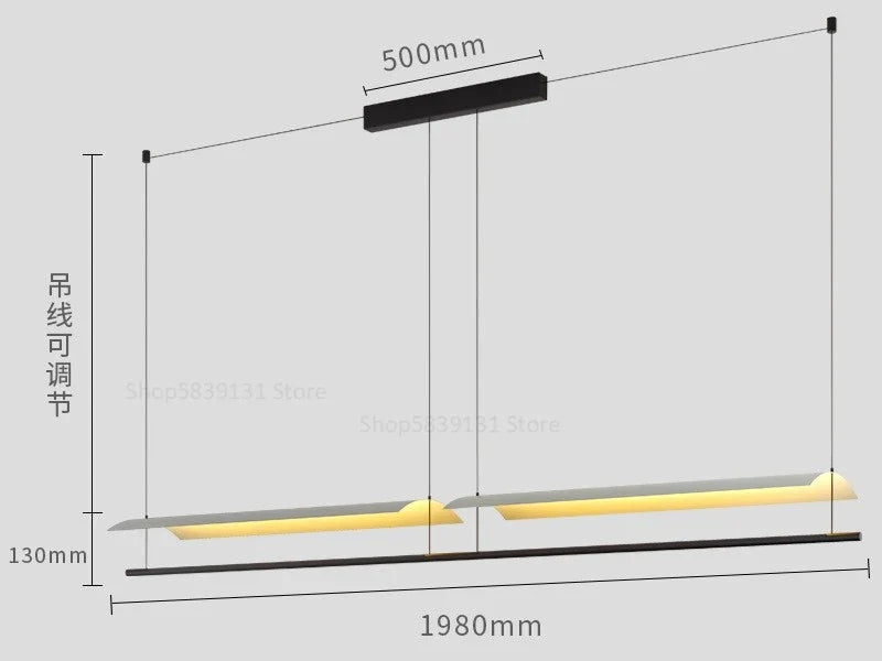 Afralia™ LED Iron Art Chandelier: Nordic Minimalist Design with Long Lights for Office