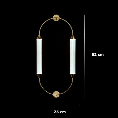 Afralia™ Gold LED Glass Tube Chandelier, Modern Luxury Ceiling Light Fixture