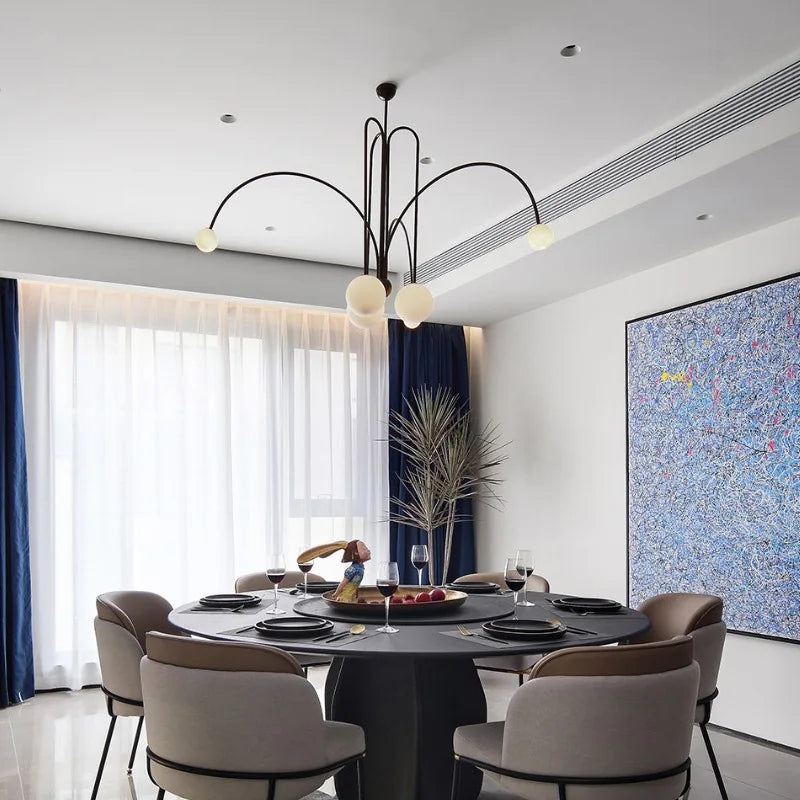 Afralia™ Glass Pendant Chandelier for Living Dining Room Suspension Lamp