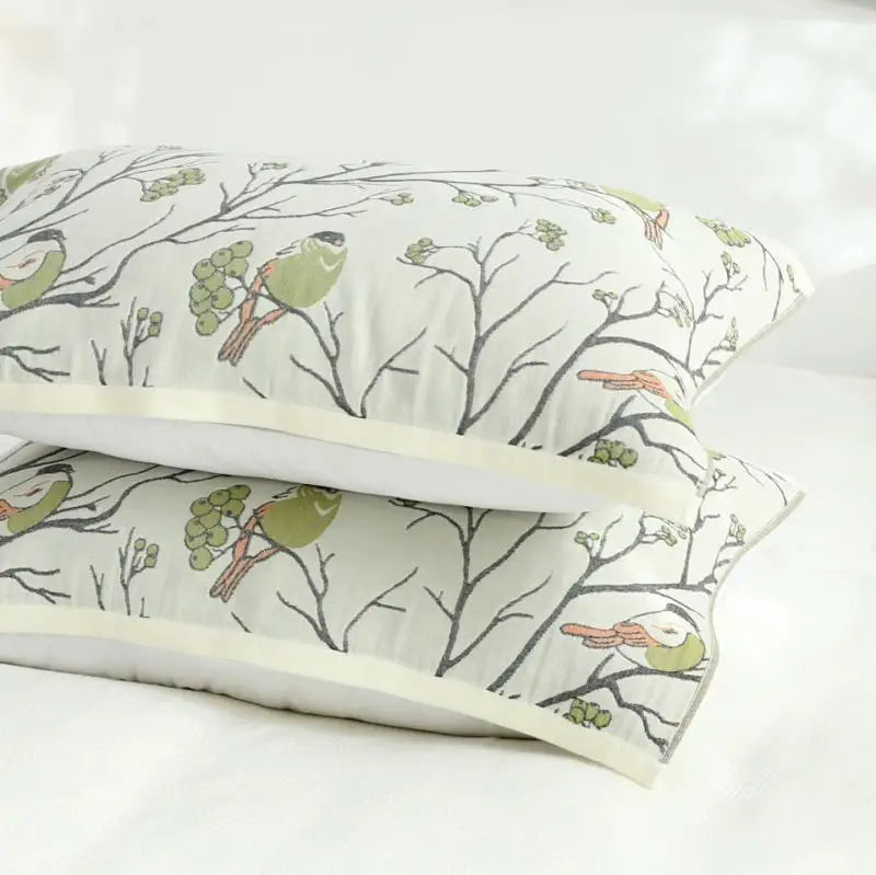Afralia™ Six-Layer Gauze Cotton Pillowcase Set