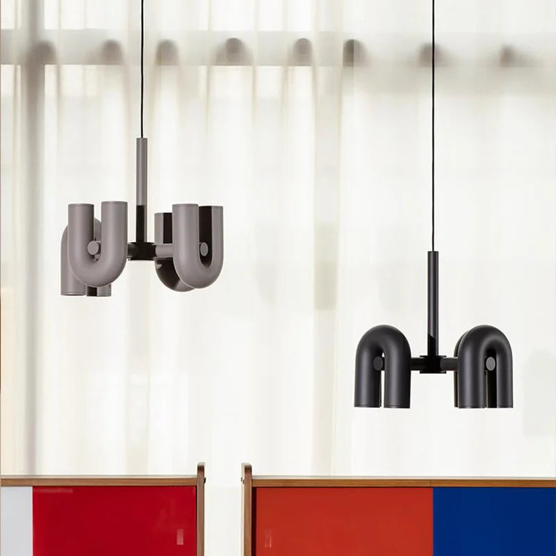 Afralia™ Plastics Chandelier: Modern U Type Luxury Pendant Lighting for Dinning Room