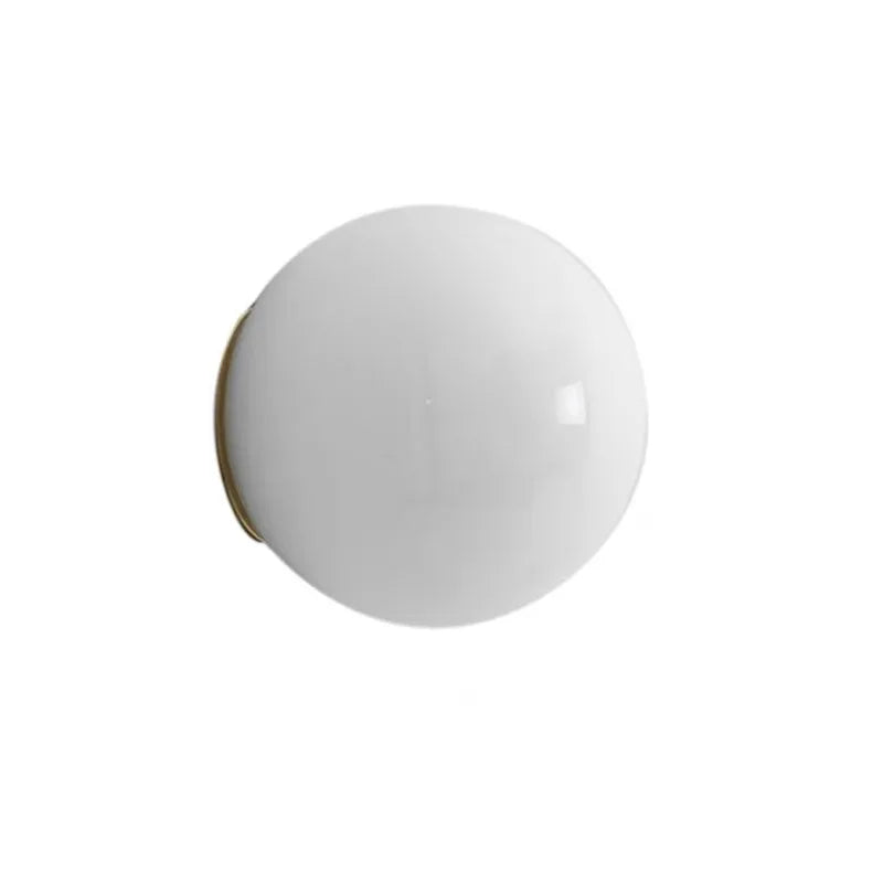 Afralia™ White Round Ball Glass Wall Lamp for Bedside Living Room & Bathroom