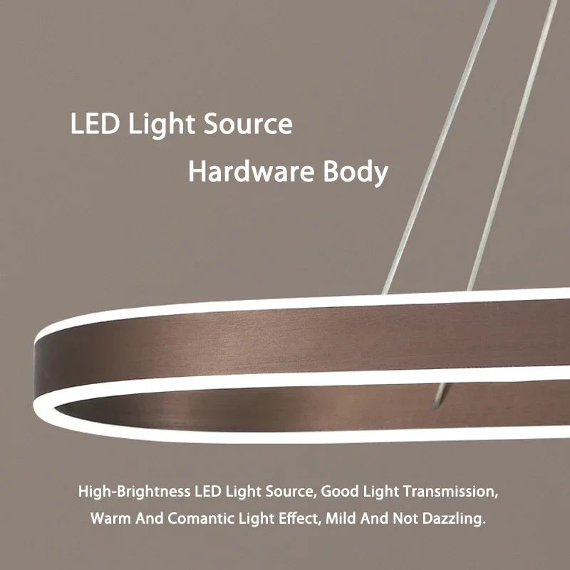 Afralia™ Modern Dimmable Ring Pendant Lamps for Kitchen Office Dining Room Lighting