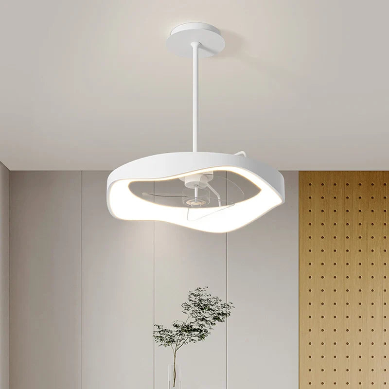 Afralia™ Modern Fan Chandelier LED Ceiling Light with Remote Control - Bedroom Kitchen Lighting