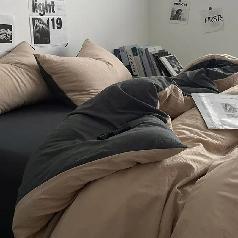 Afralia™ Cotton Bedding Set with Comforter Cover, Sheet, and Pillowcase Set