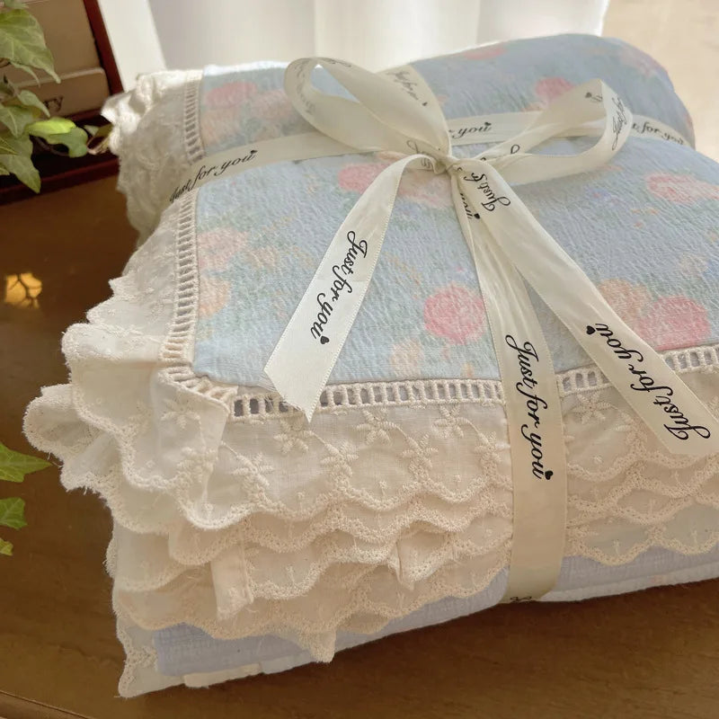 Afralia™ Lace Romantic Comforter Set - Full Twin Double Size Bed Linens