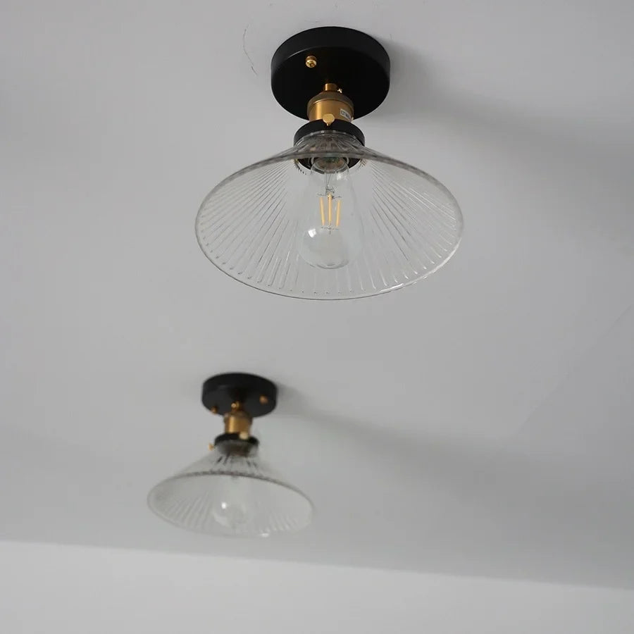 Afralia™ Clear Glass LED Ceiling Lamp Copper Socket Modern Nordic Style Lighting