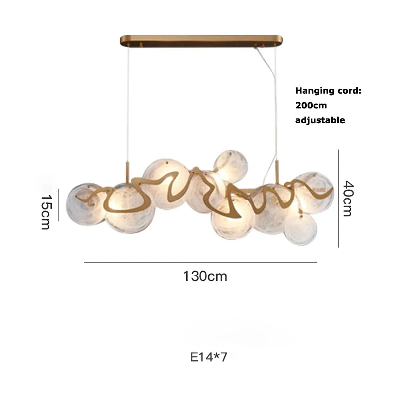 Afralia™ Gold Glass LED Chandelier Lighting for Modern Nordic Living Room Decor