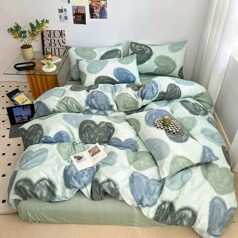 Afralia™ Nordic Cotton Printed Bedding Set for Twin Beds - Ultra Soft & Skin Friendly Home Bedclothes