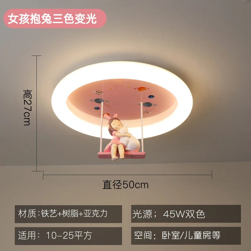 Afralia™ Princess LED Ceiling Light for Girl's Room, Modern Cartoon Design