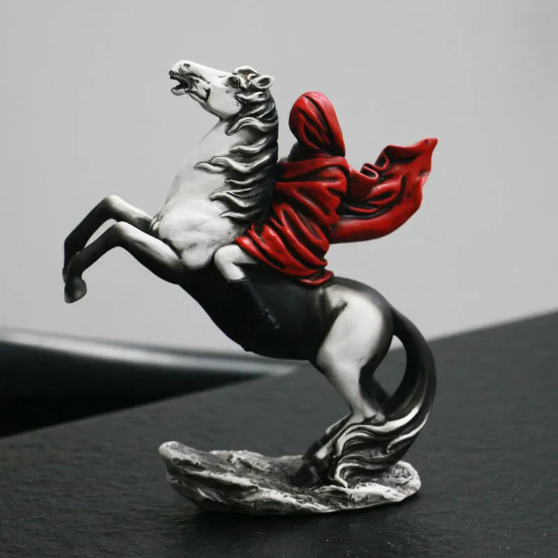 Afralia™ Banksy Red Knight Statue: Modern Street Art Decor for Home & Office