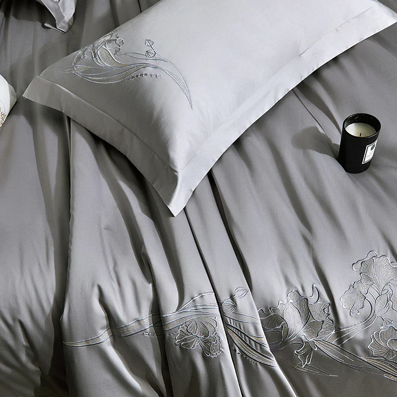 Afralia™ Luxury Embroidery 1000TC Egyptian Cotton Bedding Set - Full Queen King Size