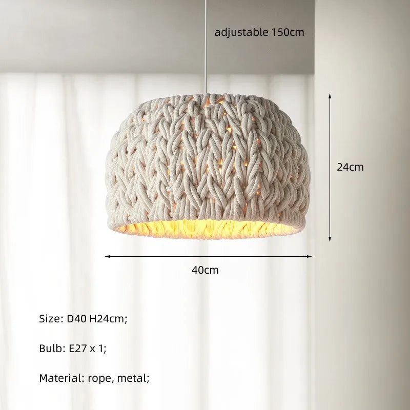 Afralia™ Nordic Rope Chandelier: Minimalist E27 LED Pendant Light Fixture