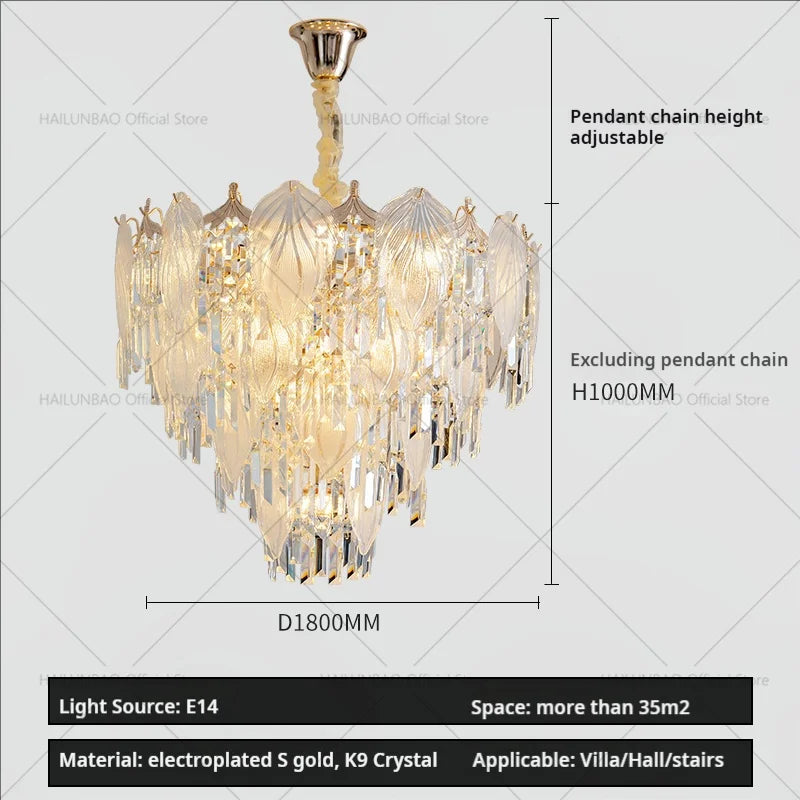 Afralia™ French Crystal Chandelier Cream Wind Lighting Elegant Luxury Lights
