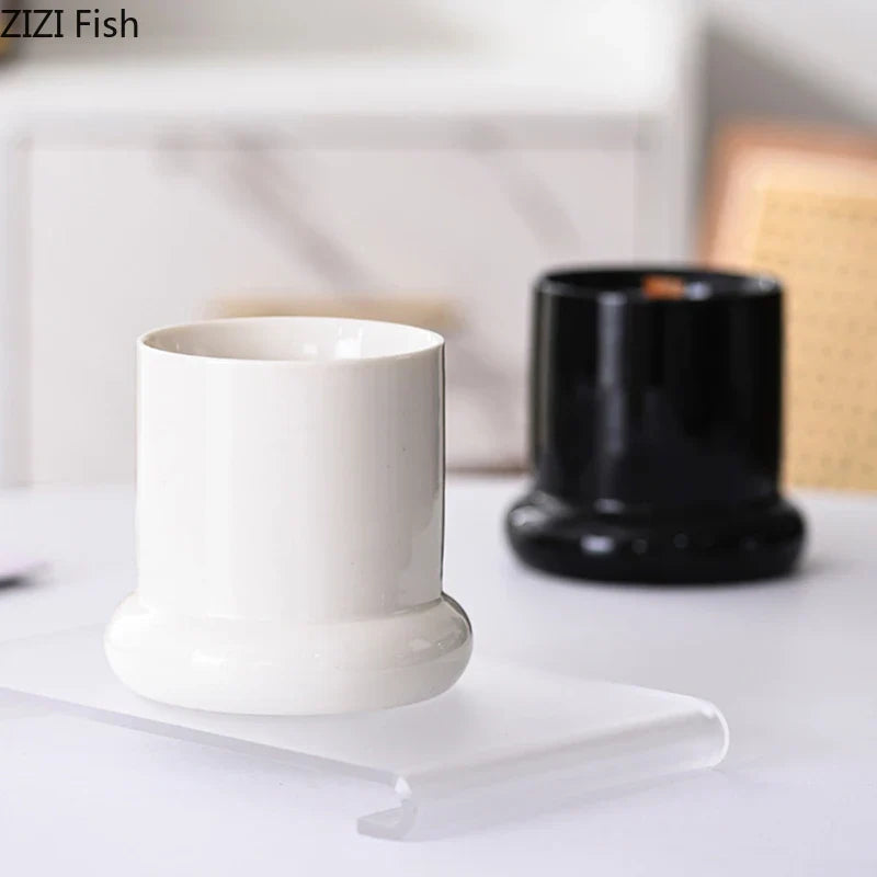 Afralia™ Ceramic Candle Holder Cylinder Candlestick Aroma Diffuser Home Decoration