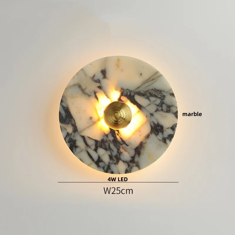 Afralia™ Marble LED Wall Sconce Indoor Home Decor Modern Bathroom Mirror Light