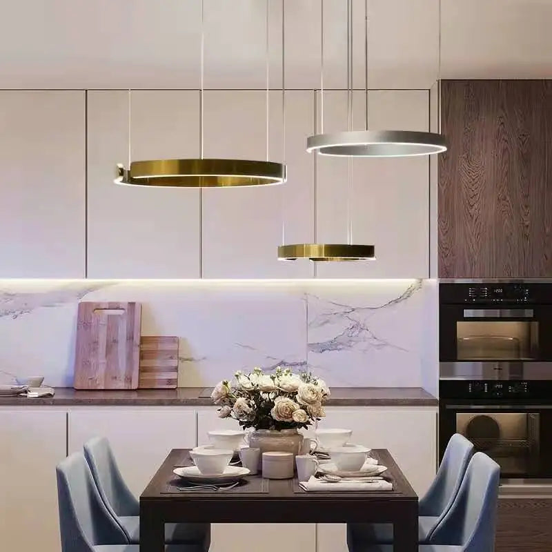 Afralia™ Nordic Ring LED Pendant Chandelier for Home Living Dining Kitchen Lighting