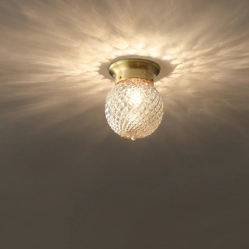 Afralia™ Copper Glass Ball LED Ceiling Light - Modern Style Indoor Lighting Fixtures