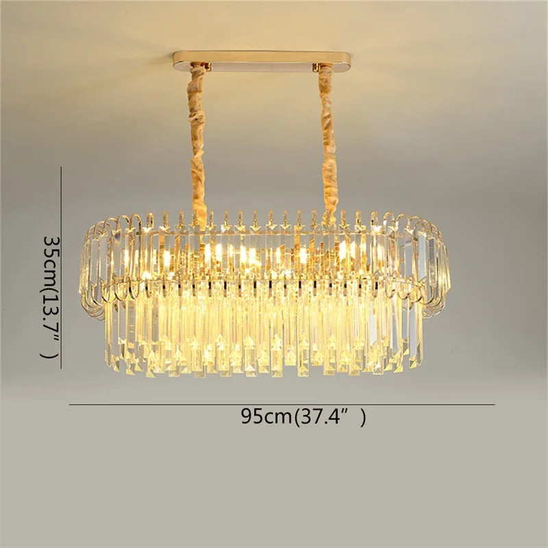 Afralia™ Light Luxury Crystal Chandelier for Dining, Living, & Bedroom - Modern, Simple Design