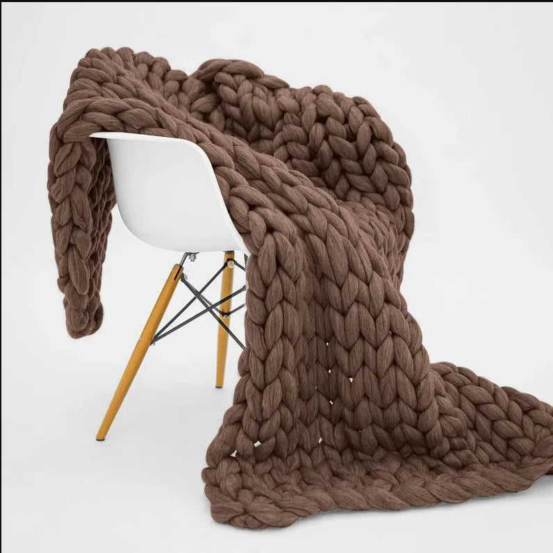 Afralia™ Wool Knit Newborn Blankets for Photography Props, Handwoven Thick Blankets for Spring-Autumn