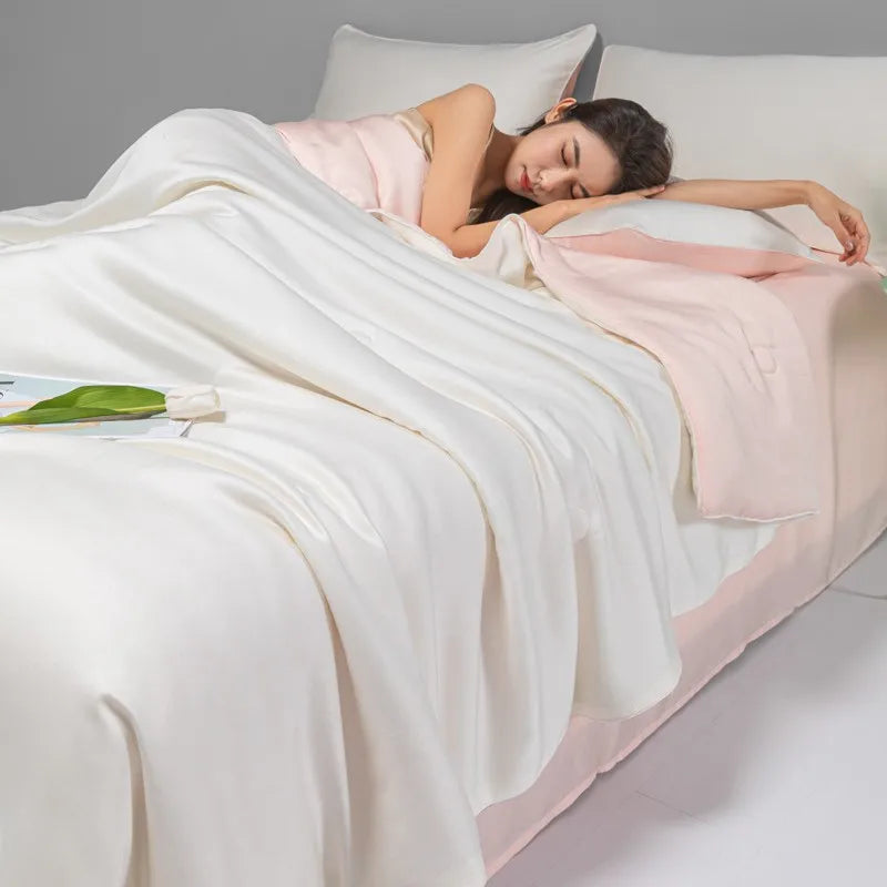 Afralia™ Cool Ice Silk Summer Quilt Set for Single Double Beds