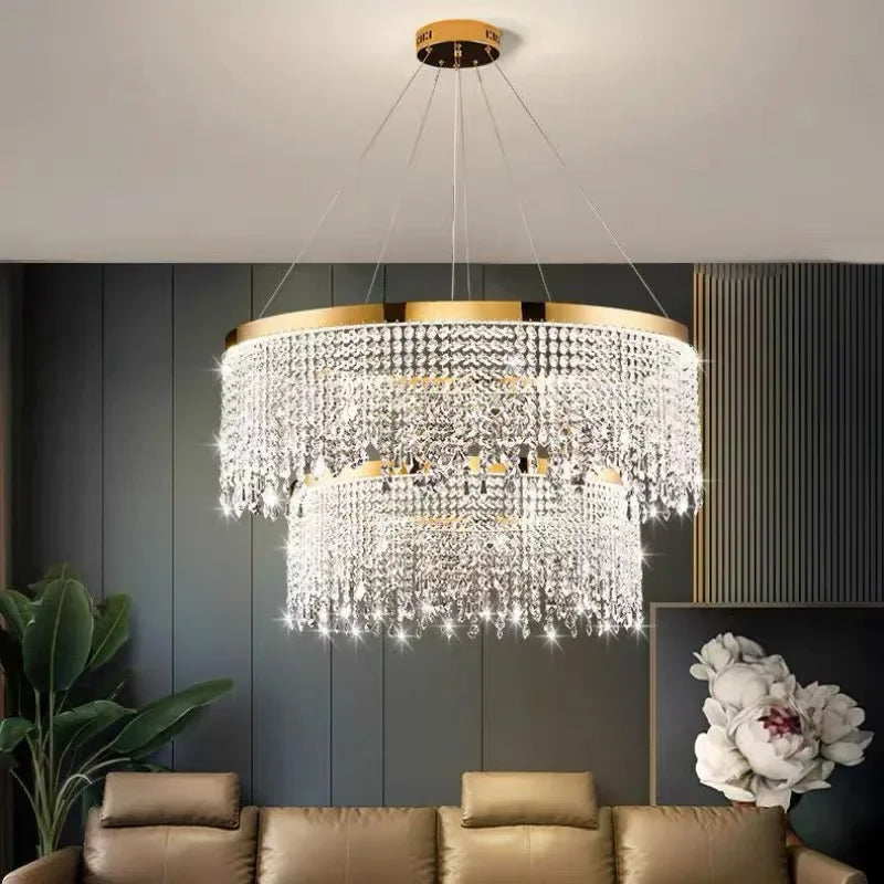 Afralia™ Crystal Chandelier: Modern Nordic LED Pendant Lighting Fixture for Luxe Home Decor