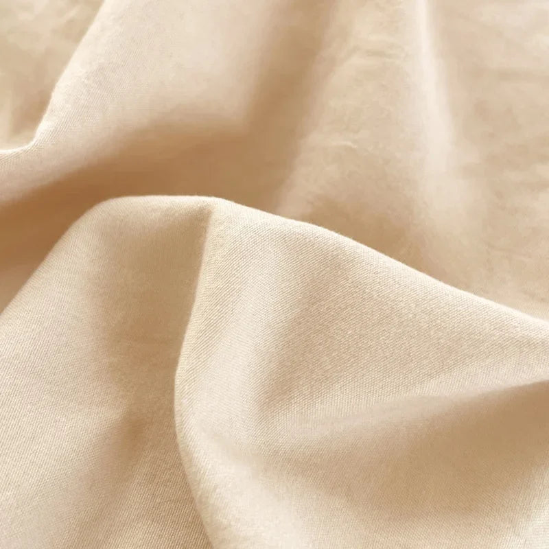 Afralia™ Panda Embroidery Washed Cotton Comforter Set with Fitted Sheet