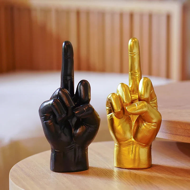 Afralia™ Resin Middle Finger Hand Model: Funky Home Decor Figurine