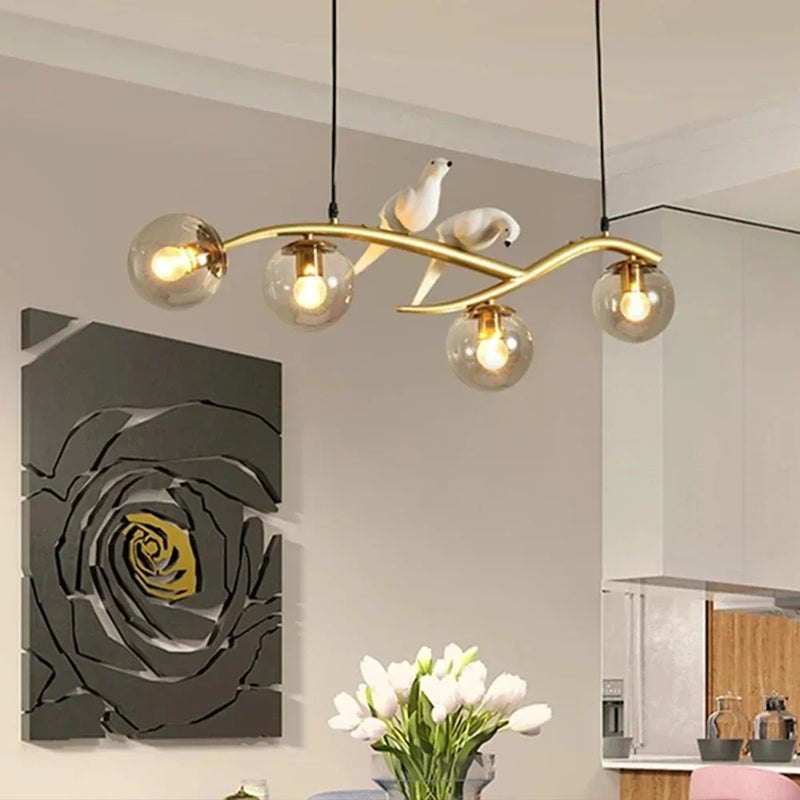 Afralia™ Nordic Bird Chandelier: Elegant Ceiling-Mounted Pendant Light for Home Dining & Living Rooms