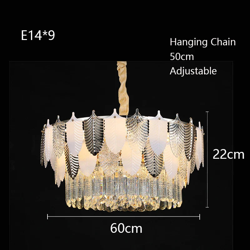 Afralia™ Crystal Indoor Chandelier: Postmodern LED Suspension Lamps for Luxe Living Room Decor