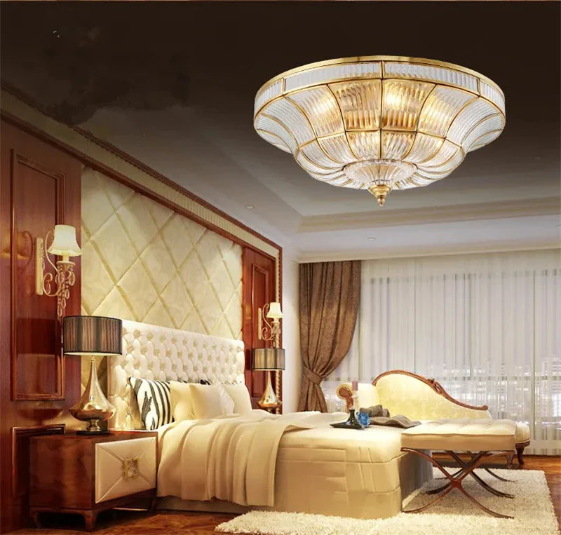 Afralia™ Handcrafted Copper Ceiling Light for Bedroom and Living Room