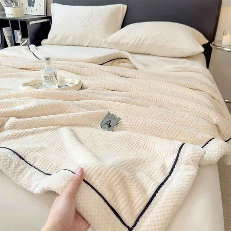 Afralia™ Cozy Striped Knitted Velvet Blanket